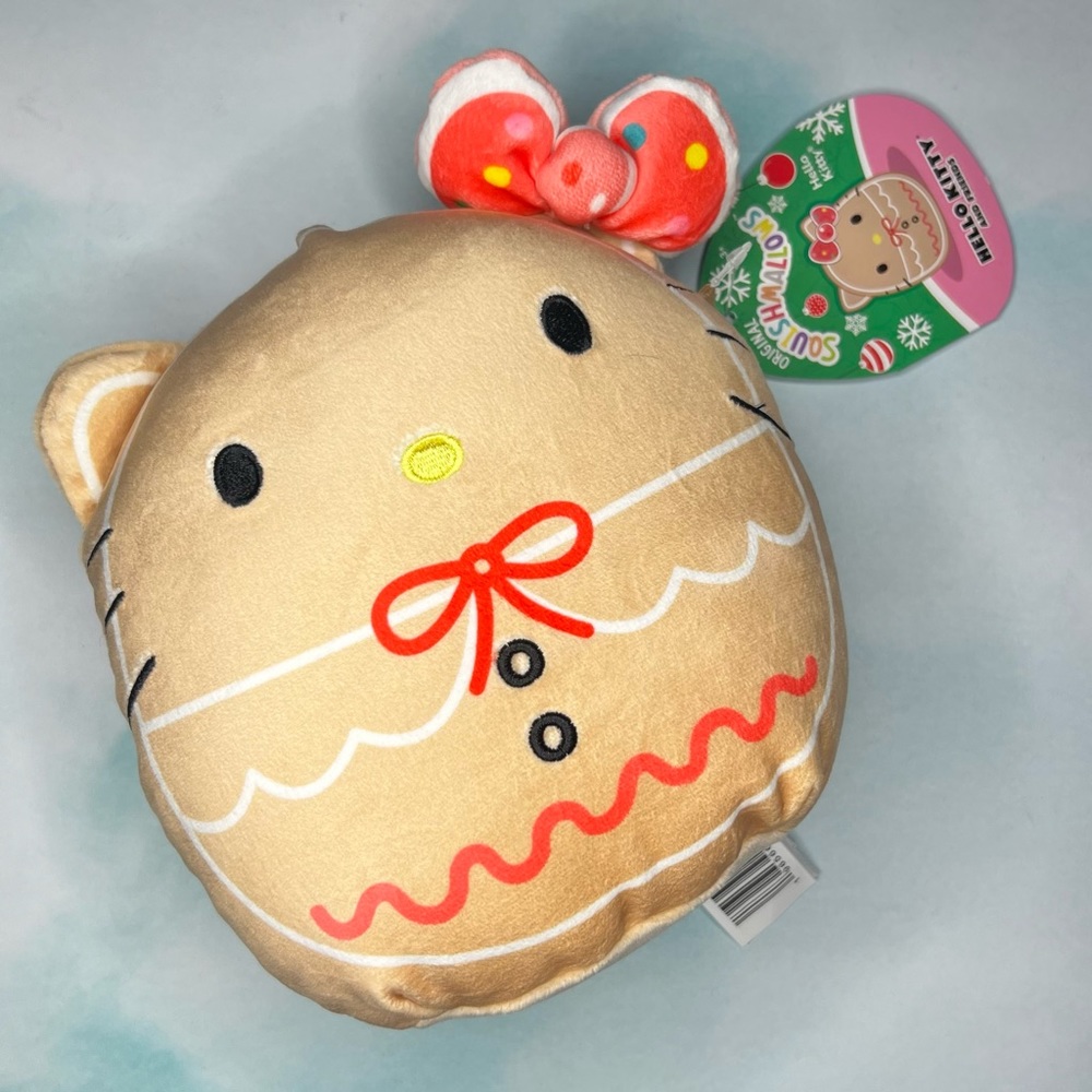 Hello Kitty Squishmallow Gingerbread Holiday Plush NEW NWT